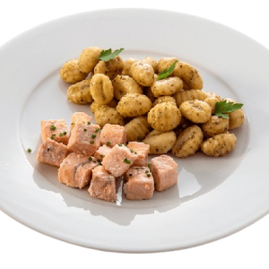 Salmón al horno & Ñoquis al pesto