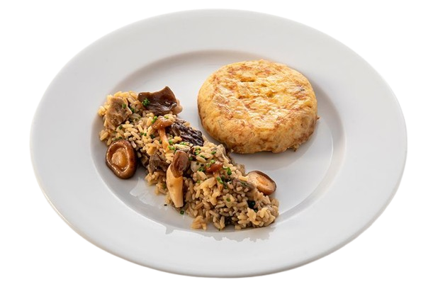 Tortilla de Patatas & Arroz con Setas
